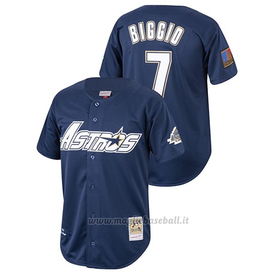 Maglia Baseball Uomo Houston Astros Craig Biggio Cooperstown Collection 1994 Autentico Blu